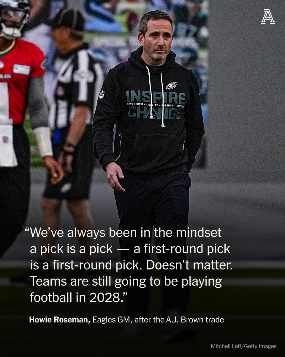 ZBerm's tweet photo. Why Eagles are willing to wait until 2028 for A.J. Brown trade return

https://t.co/FwveGHH4Iy https://t.co/vDnTjGqdSQ