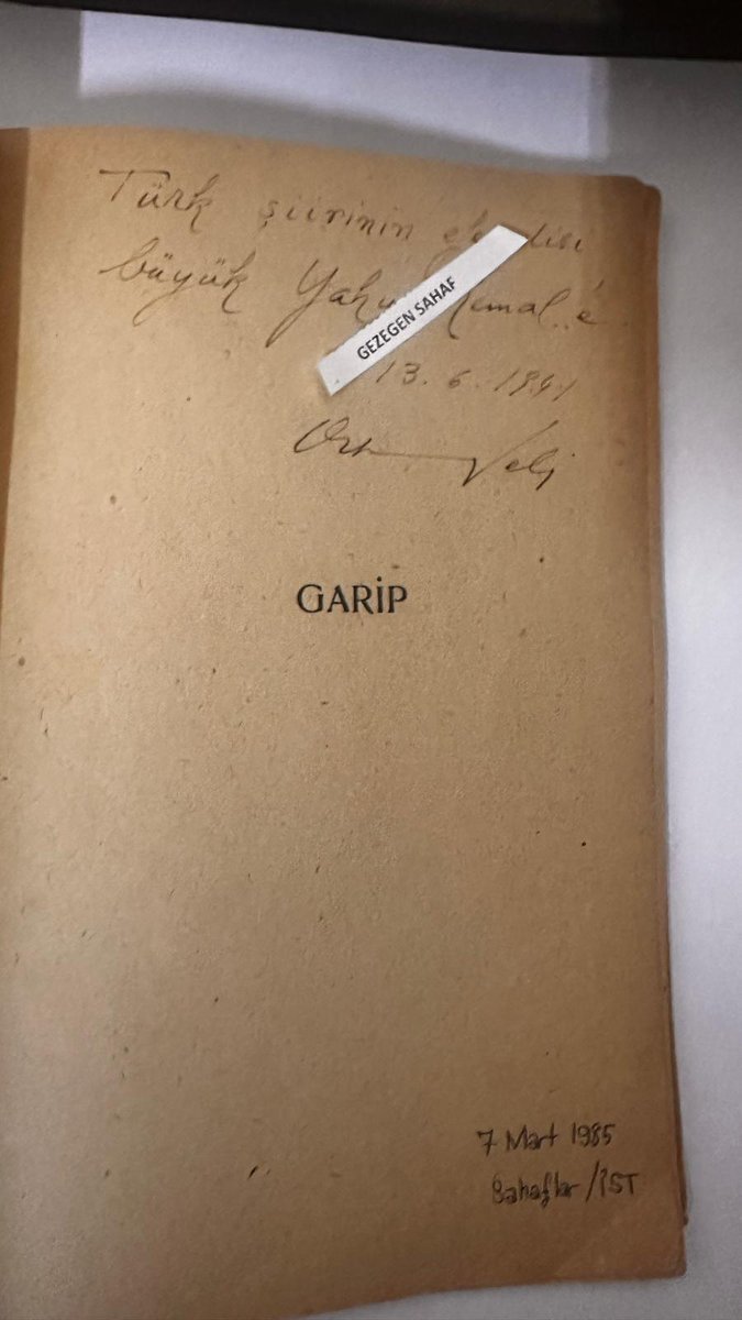 EdebiyatHaber's tweet photo. Orhan Veli’nin, Yahya Kemal’e imzalı “Garip” kitabı müzayedeye çıkıyor
@Nadirkitap @gezegensahaf 

https://t.co/XRe0isbB6Y https://t.co/iwGzCSQyUU
