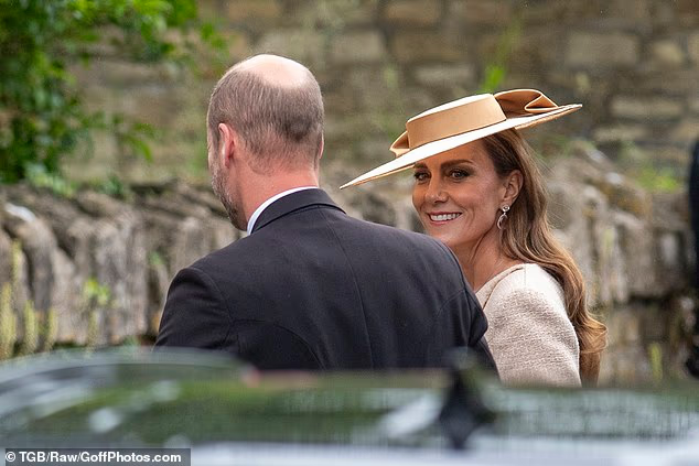 jerseydeanne's tweet photo. The Prince and Princess of Wales attend the wedding of Peter Phillips and Harriet Sperling https://t.co/H5BPkr4V4U