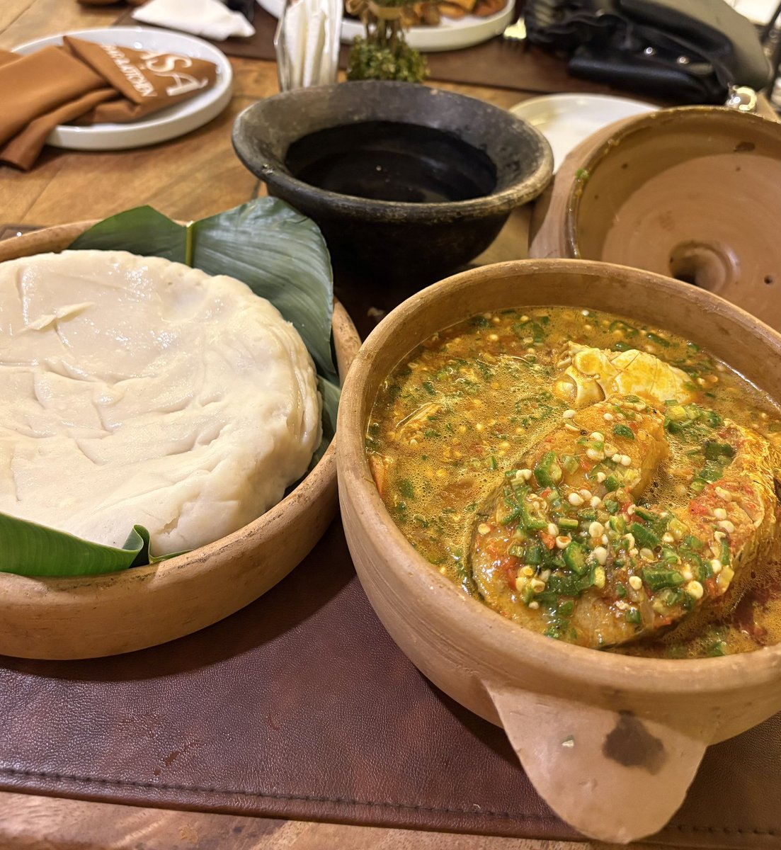 elizaego's tweet photo. Okay o. I ate this delicious bowl of seafood okra and poundo the other day. Stepped it down with cocktail. 

Are you happy now? 💁🏾‍♀️ https://t.co/67MGXytCbY
