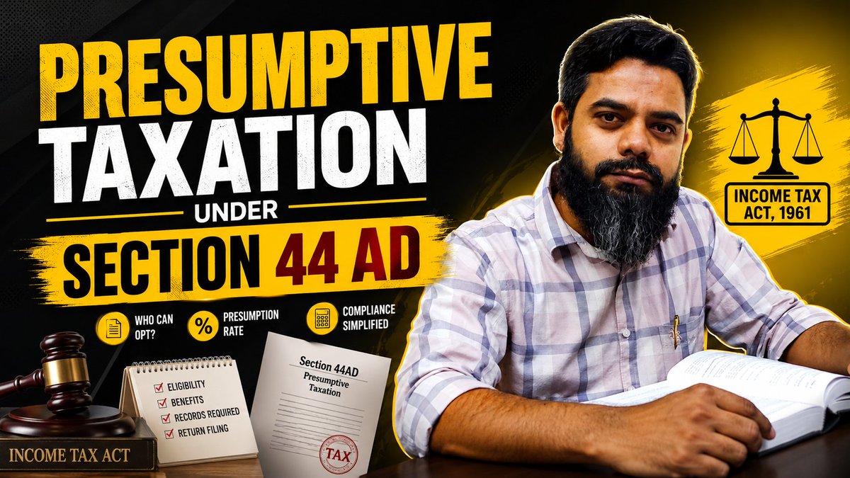 Chartered_help's tweet photo. Presumptive Taxation 2025 | Section 44AD is Now Section 58 | 6% &amp; 8% Profit Rule Explained

https://t.co/yRL1NPsCCH https://t.co/QA8sOJe43Z