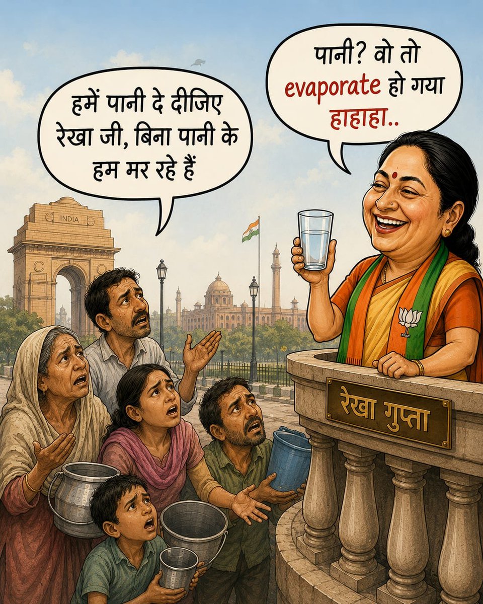 AamAadmiParty's tweet photo. पानी पर फेल, बहानों में टॉप। 🤡 https://t.co/J2fVIGqNzS