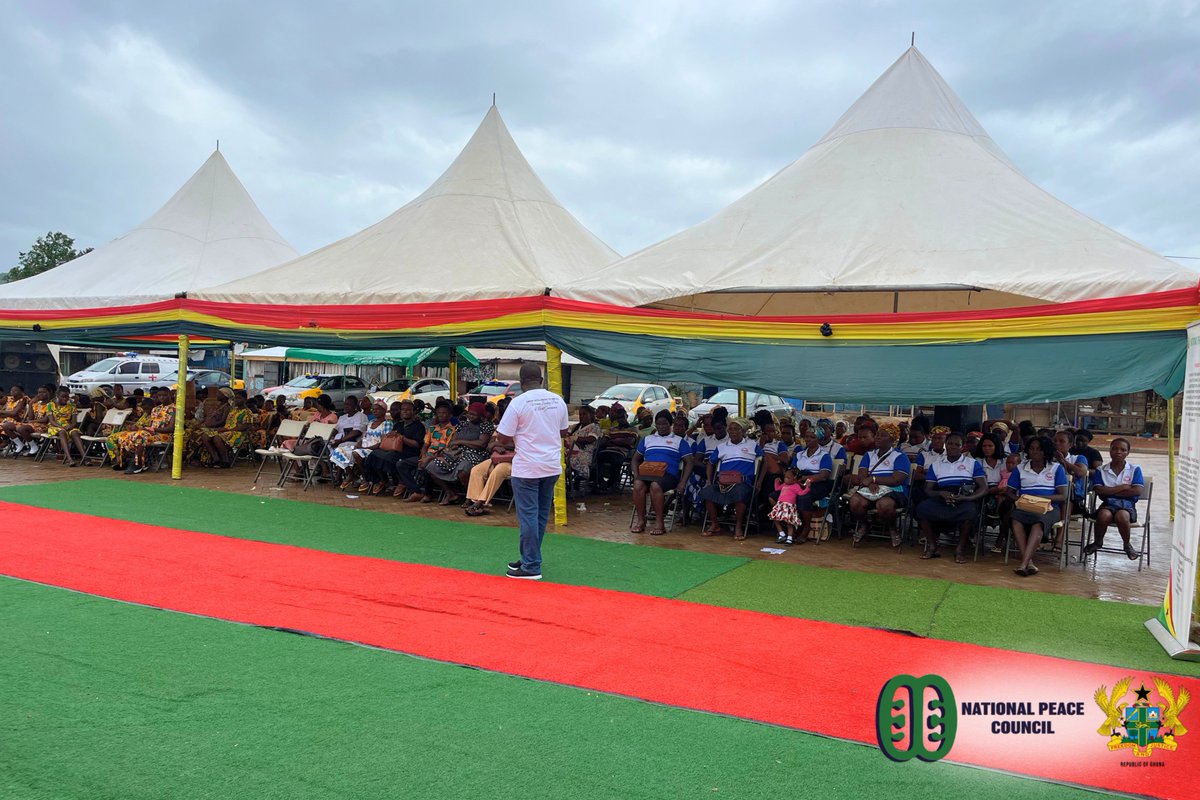 PeaceCouncilGH's tweet photo. Women leading peace, inclusion driving impact 🕊️
The Eastern Regional @PeaceCouncilGH and the Yilo Krobo Municipal Assembly marked the International Women’s Day of Peace and Disarmament in Somanya, bringing together diverse stakeholders to celebrate and promote women’s role in peacebuilding and local governance.

Under the theme “From Inclusion to Impact: Women Leading Peace and Local Governance,” speakers highlighted the need for greater inclusion of women in decision-making, peace processes, and community leadership.

The event reinforced the importance of unity, tolerance, gender equality, and active community participation in sustaining peace and development in the Eastern Region.

#NationalPeaceCouncil #WomenForPeace #PeaceEducation #InclusiveGovernance #EasternRegion #BuildingPeace