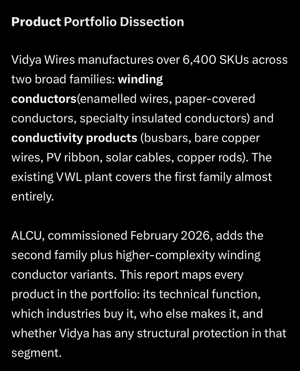 Gconsilient's tweet photo. Read our detailed thesis and breakdown of Business Model of Vidya Wires ltd

Read here👇🏻 https://t.co/o7D9PWXELw