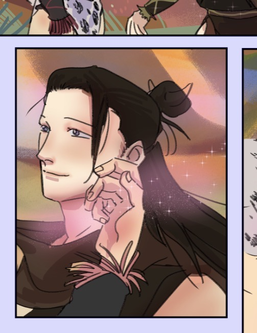 MagmaWrites's tweet photo. WHOA LOL I see two sugurus and a satoru in this drawing I think hahah cute

here’s a drawing from what @/beestinggs is cooking for the next chapter 

If my day goes as planned hopefully I can update tonight! https://t.co/Vq3kaDkChQ