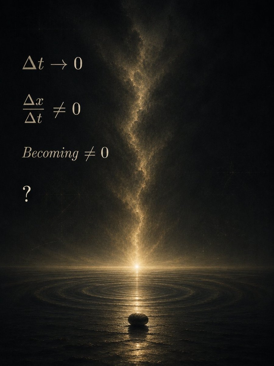 ab202r's tweet photo. What kind of reality is motion if it survives the vanishing of time?

Time is the sediment left behind by a deeper movement.

—Written at the threshold where rigor meets wonder— for Marx https://t.co/OsoydP9ALU