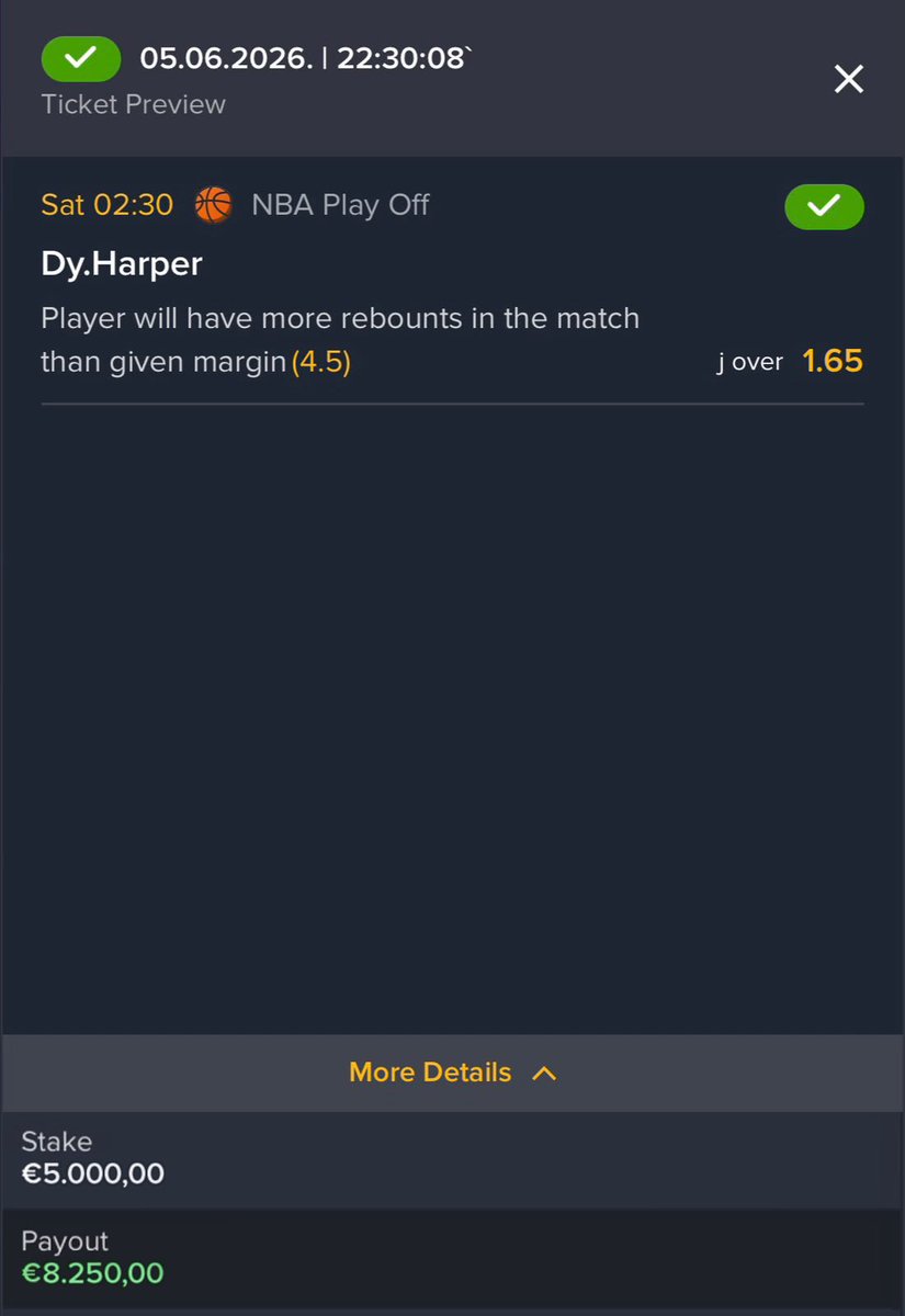 Hotty_Picks's tweet photo. 💣BOOM💣

WE MADE BIG PROFIT IN VIP HITTING 4 OF 5 NBA SLIPS!🤑

This is first day this month that we found value to stake high on bigger volume and we cashed big!🚀

Next days we are going to continue as we found edge in few sports so be ready this time!🔥 https://t.co/9gjqtX6LIF