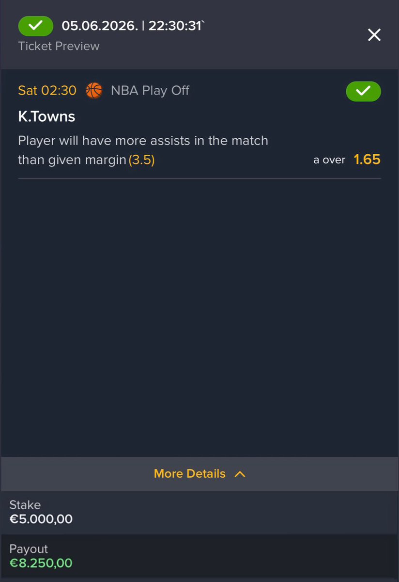 Hotty_Picks's tweet photo. 💣BOOM💣

WE MADE BIG PROFIT IN VIP HITTING 4 OF 5 NBA SLIPS!🤑

This is first day this month that we found value to stake high on bigger volume and we cashed big!🚀

Next days we are going to continue as we found edge in few sports so be ready this time!🔥 https://t.co/9gjqtX6LIF