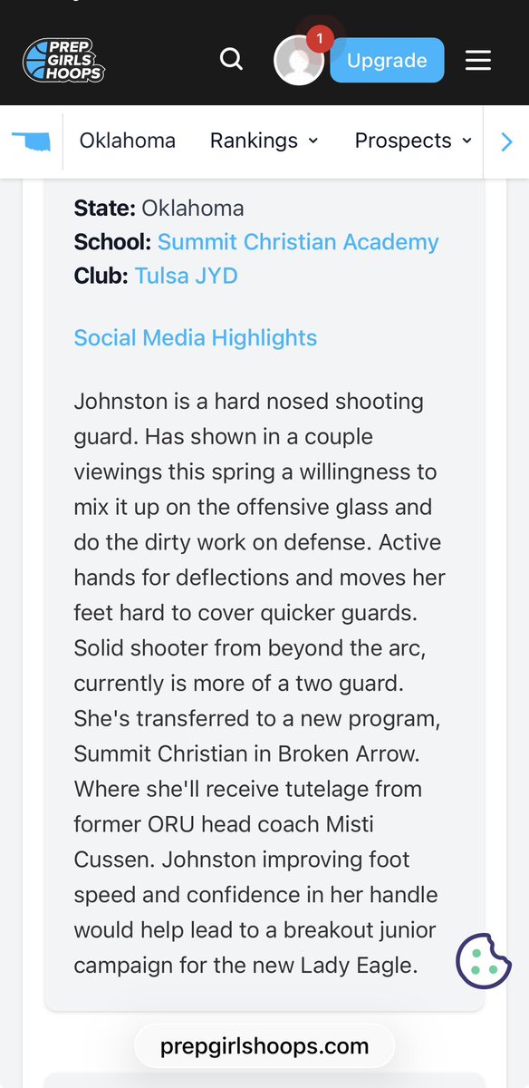 RileyJohns2028's tweet photo. Honored to receive a great scouting report from Prep Hoops. Hard work pays off, but there’s still a long way to go. Staying hungry, staying humble, and getting better every day.

Thank you to everyone who has supported me along the way.

#PrepHoops #ClassOf2028 #PointGuard #SummitChristian #FaithFamilyBasketball @thecoachtmay @SNUwbb @EvangelWBB @ORUWBB @PGHOklahoma @OKHoopsReport