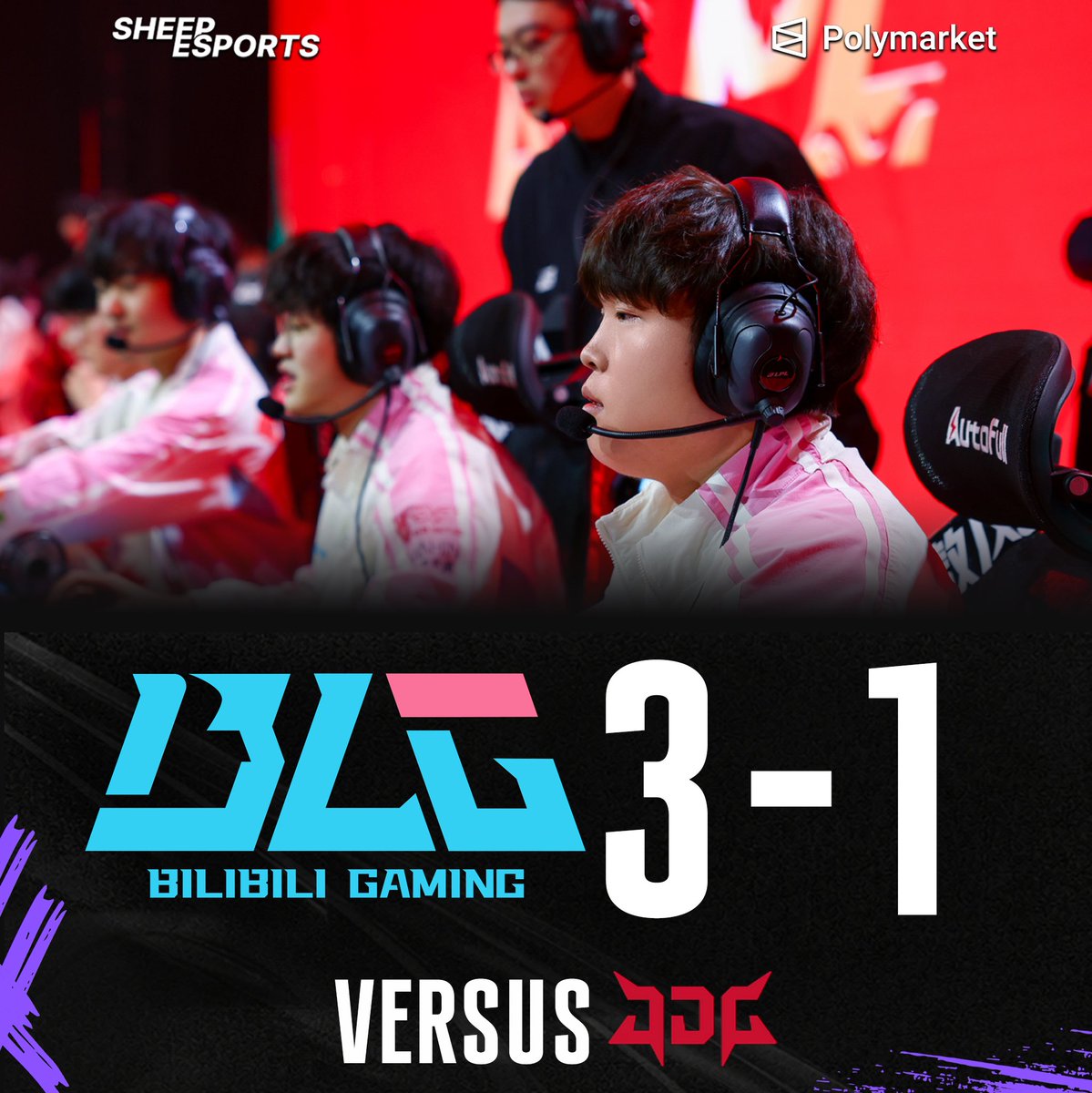 Sheep_Esports's tweet photo. JD Gaming 🇨🇳 are out of the MSI race following a 1-3 loss to Bilibili Gaming 🇨🇳 in the #LPL Split 2 playoffs

BLG will face AL 🇨🇳 in the next round on Monday https://t.co/dBOIFvxRCr