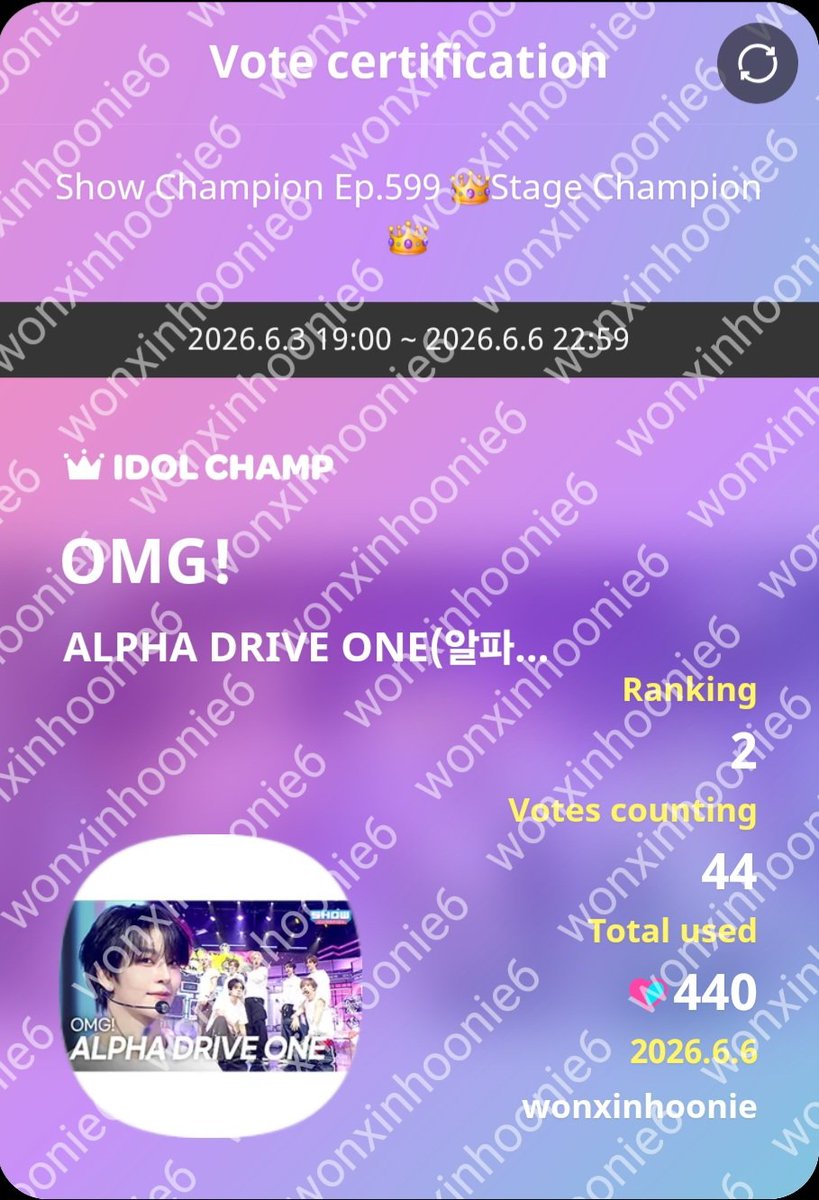 wonxinhoonie's tweet photo. ‼️ALLYZ, 🗳️ for ALD1 please‼️
🗳️ will end soon at 22:59 KST⚠️🚨
Let's win this special trophy for ALD1

#ALPHADRIVEONE #알파드라이브원
#ALD1 #OMG @ALD1_official https://t.co/a07XXZ4QbN