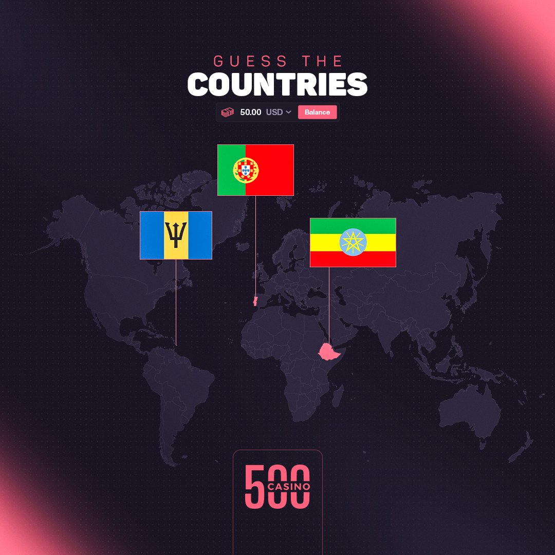 500Casino's tweet photo. For $50, can you guess these 3 countries? 👀 https://t.co/ZNVgotD4dE