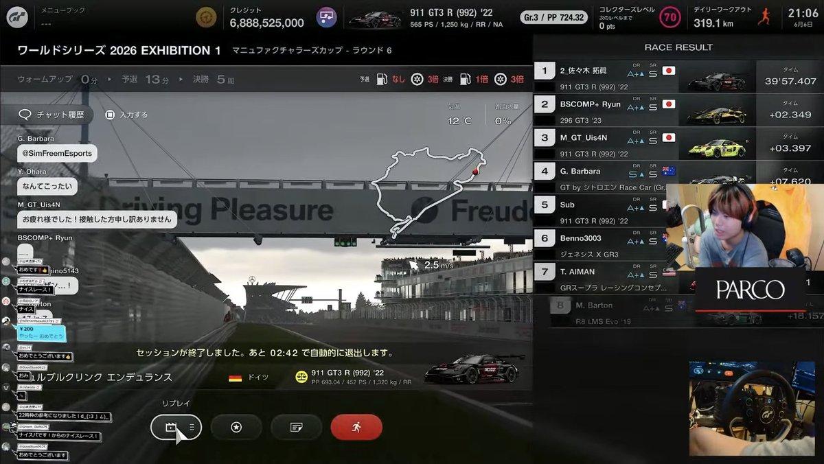 マニュファクチャラーシリーズ Rd.6 優勝で〆れた〜！🏆 雨降るか降ら