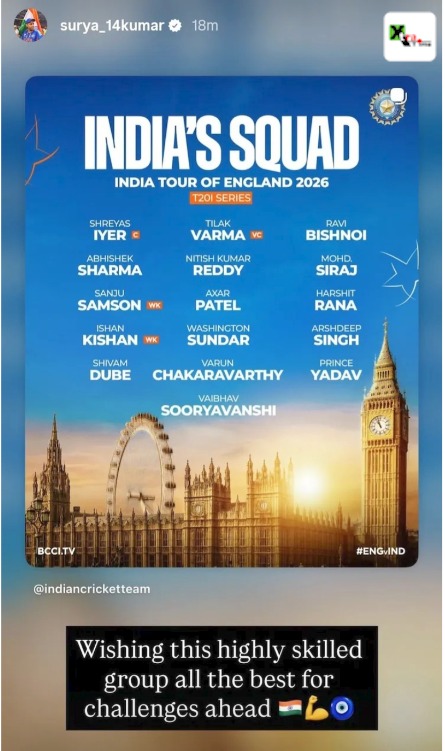 xtratimeindia's tweet photo. 🔥 SKY Speaks on India's New Generation! 🇮🇳

A revamped Indian squad, fearless young talent, and a dream call-up for Vaibhav Sooryavanshi!

#TeamIndia #SuryakumarYadav #VaibhavSooryavanshi #ENGvsIND #IREvsIND #IndianCricket #XtraTime https://t.co/57I5d7mC4x