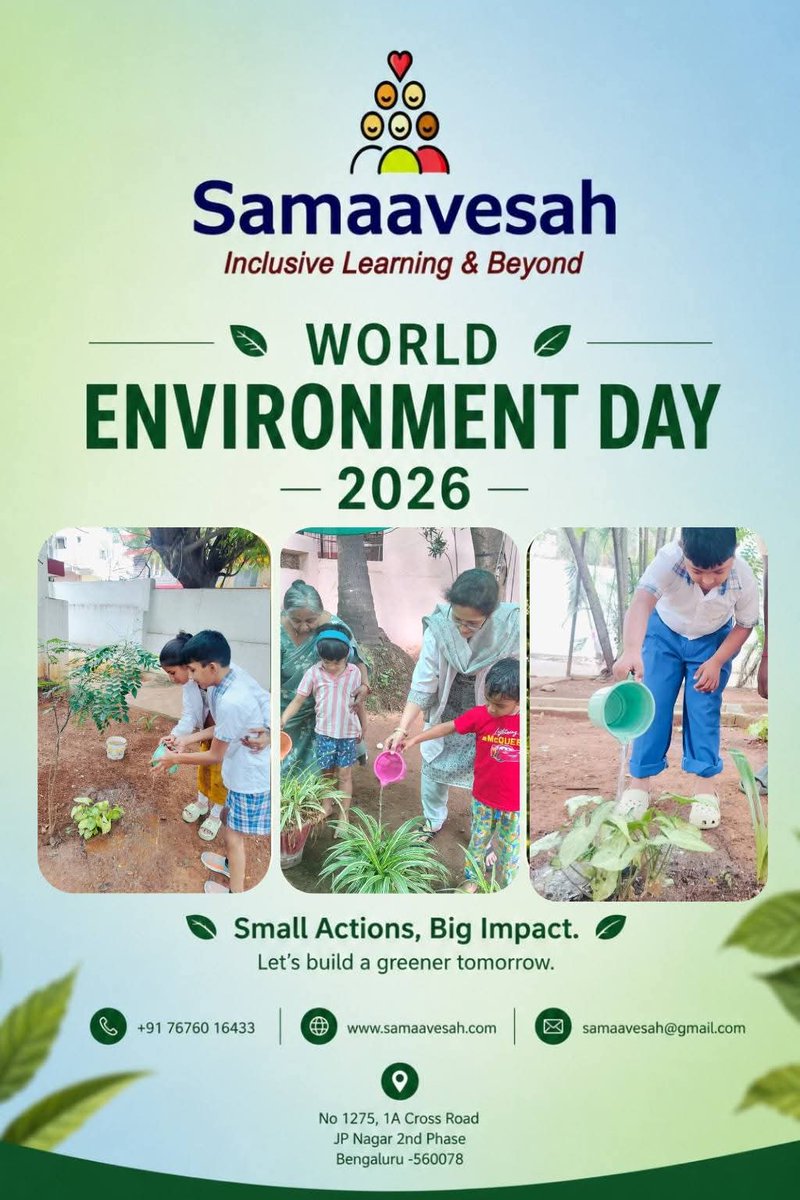 samaavesah's tweet photo. On this World Environment Day, we nurture young minds to love, protect, and preserve our planet. 🌱

Every small step towards a greener world today creates a brighter future for tomorrow. https://t.co/uOiQJTYkuX