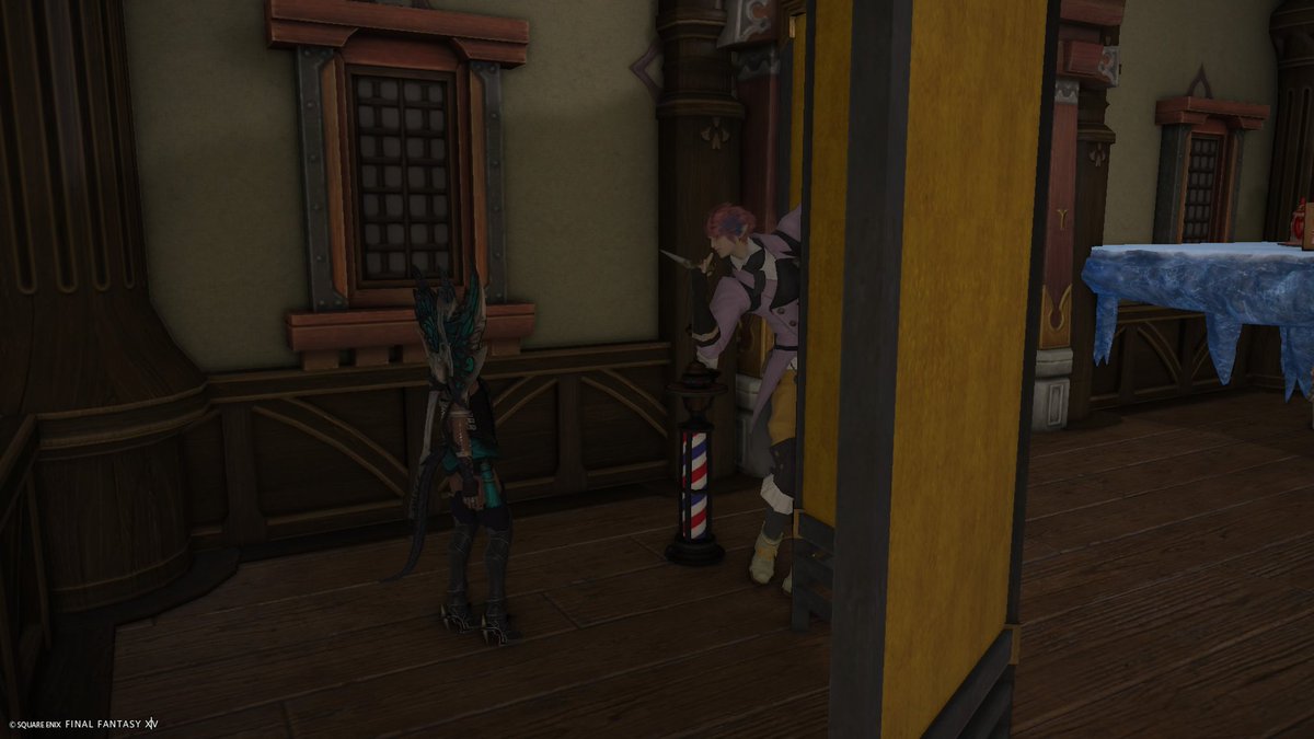 CHVRCH_BVRN3R's tweet photo. when I placed the crystal bell here, I didn't realize how hilarious it would look when Jandelaine showed up. the man just came out of that folding screen like it was an everyday occurrence lol #ffxiv https://t.co/J85nsDMeQb