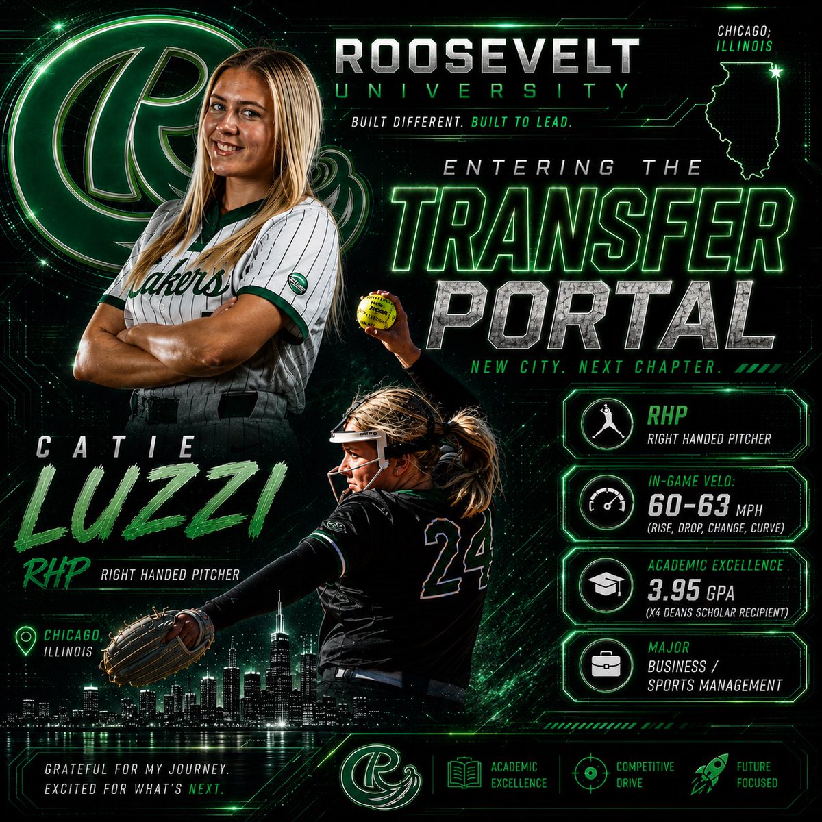 DIISoftball's tweet photo. Roosevelt RHP Catie Luzzi (@catie_luzzi) Has Entered The Portal, 2 Years Left Of Eligibility. https://t.co/ke51yTXPVU
