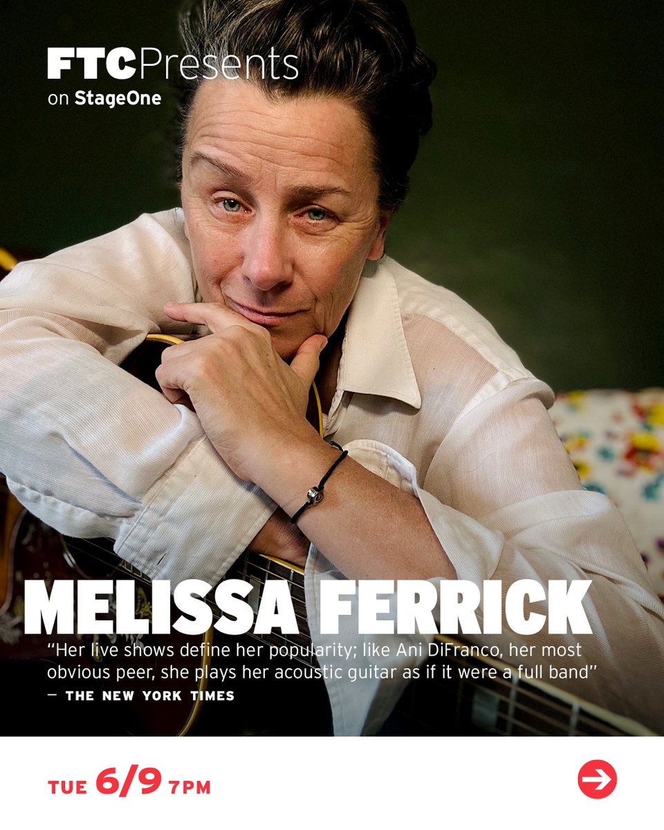 FTCPresents's tweet photo. MELISSA FERRICK plays StageOne on JUNE 9 🎶 For more than 30 years, Ferrick has been writing songs that cut their own path — raw, direct, and deeply human. Indie, folk, punk, alternative… it’s all in there, but what really comes through is the honesty.

If you’ve ever found yourself in the music of Ani DiFranco, Indigo Girls, or Shawn Colvin, this is a voice that hits just as deep.

🎟 Get your tickets now --> https://t.co/9BjBcDJgpG

@manicpresents #MelissaFerrick #StageOneFTC #FairfieldTheatreCompany #FairfieldMusicScene #LiveMusicCT
