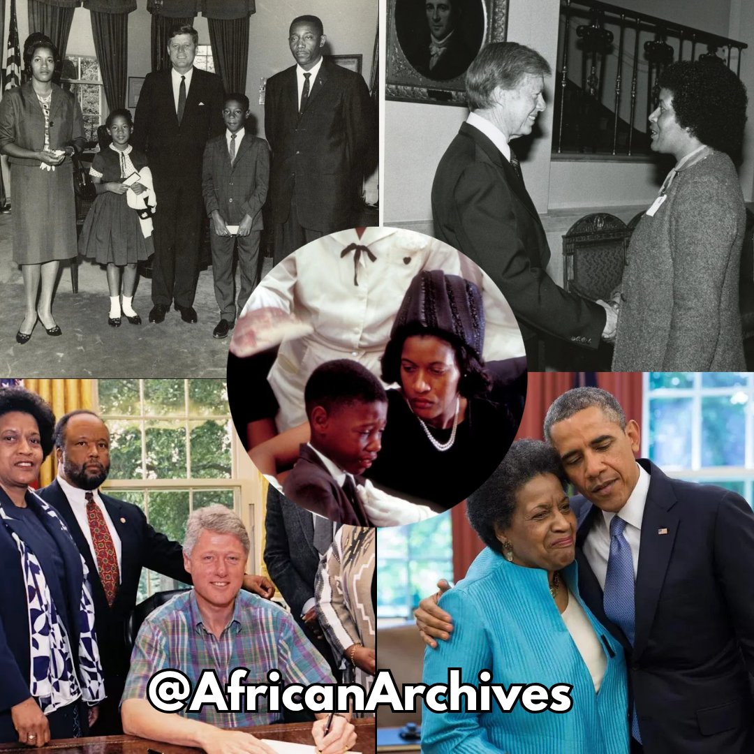 AfricanArchives's tweet photo. After Medgar Evers was murdered in front of his wife and children, JFK invited his family to the White House to honor his legacy. 

In the next decades, 3 Democratic Presidents continued the tradition by inviting his widow Myrlie Evers to the WH and advocating for civil rights. https://t.co/aFRnhCJpfg