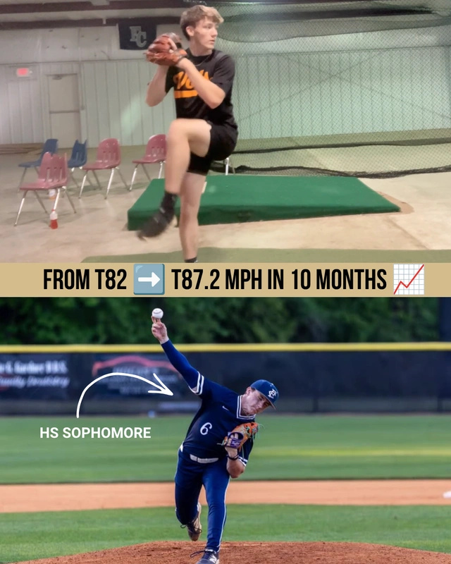 TreadHQ's tweet photo. How this High School Sophomore went from 82 to 87.2 MPH in 10 months. 📈⁠
⁠
Breaking down @Kelley_Colson 🦾

1/ https://t.co/YL6lzapyS1