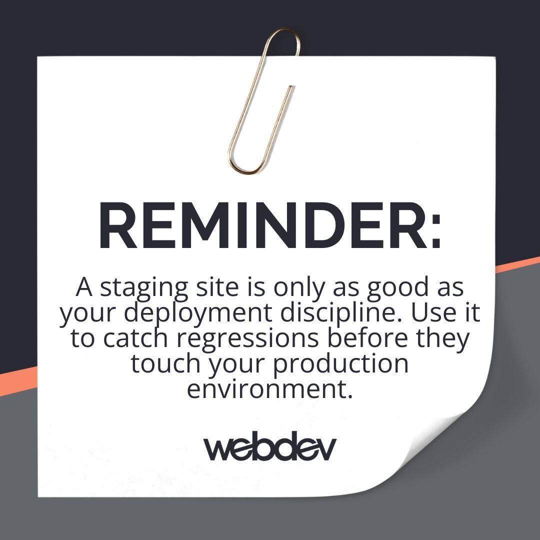 webdevstudios's tweet photo. Treat your staging environment with the same rigor as your live production site. Testing code changes and plugin updates in a disciplined staging sandbox is the only way to ensure your live enterprise infrastructure remains stable, secure, and completely predictable.

#WebDevelopment #WordPress #DevOps #EngineeringStandards