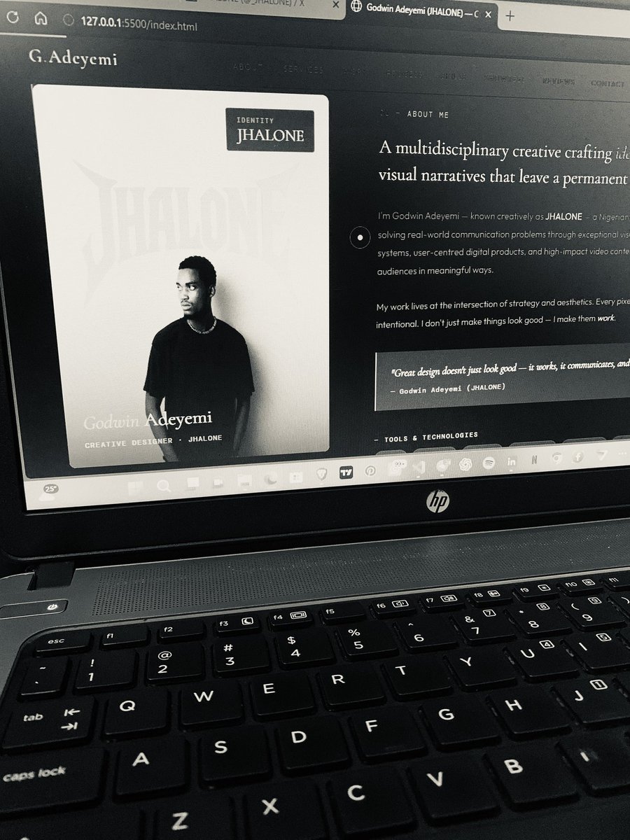 _JHALONE's tweet photo. The fully realized version will be live soon. Once it drops, the link will be permanently pinned right at the top of my LinkedIn profile. Stay tuned—I can't wait to share what I've been building with you all.
#PortfolioInTransit #CreativeDirector #Cinematography #WebDevelopment https://t.co/HlOVCBuLCd