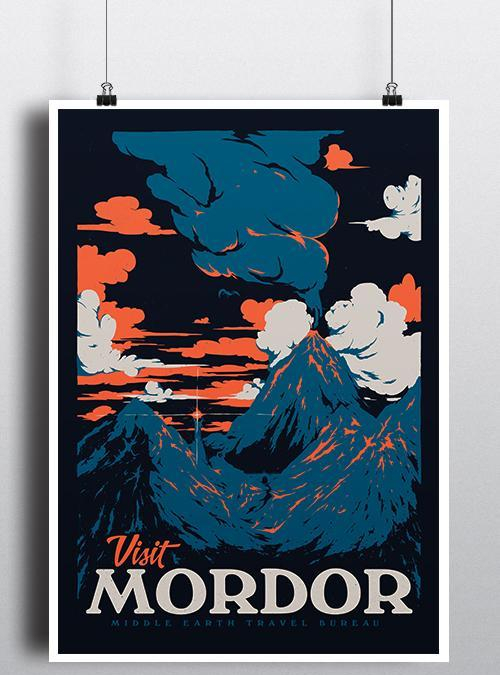 qwertee's tweet photo. "Visit Mordor" is today's featured print on https://t.co/GFOK5M6c4N RePost for a chance at a FREE TEE! https://t.co/10enQ3hohL