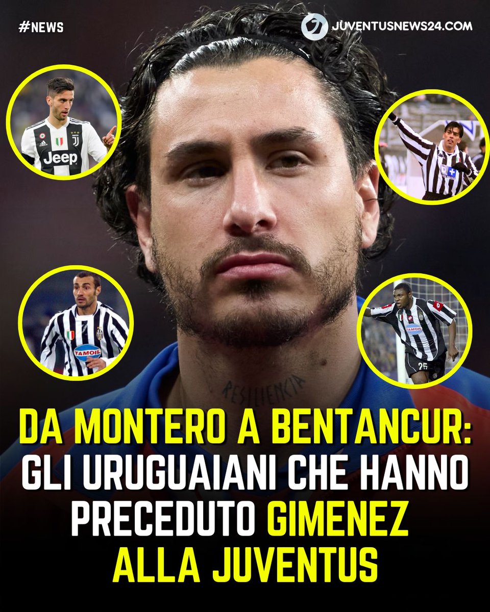 junews24com's tweet photo. 🇺🇾 Prima di #Gimenez, altri 8 uruguaiani che hanno indossato la maglia della #Juventus nella storia bianconera
⚽️#Montero, #Bentancur, #Fonseca, #Zalayeta, ma anche #ONeill, Jorge #Martinez, #Olivera e #Caceres
❓Chi era il vostro preferito?
#juventusnews24 https://t.co/O4T79bPqQo