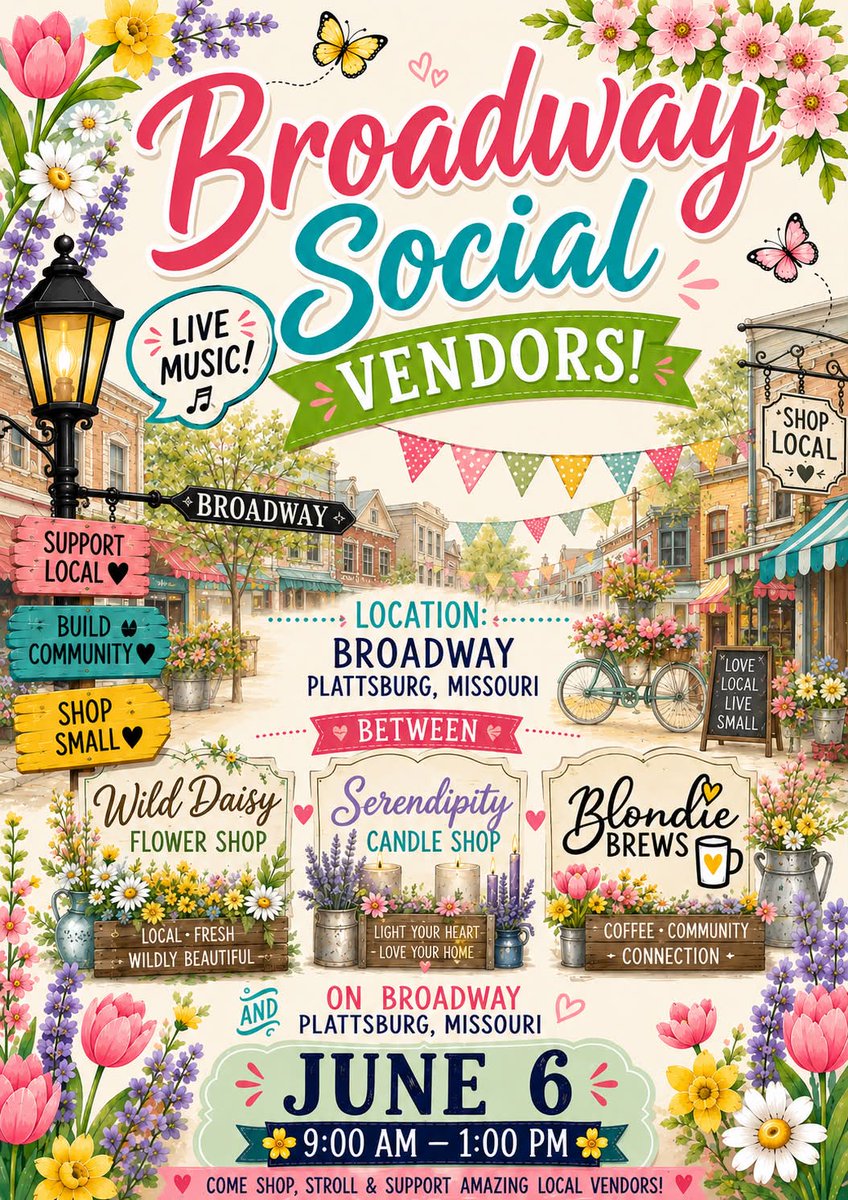 TigersonMainMO's tweet photo. ☀️ Today’s the day!

Shop the Broadway Social from 9 AM–1 PM, support local vendors, and grab a special Tigers on Main discount! 🛍️🐯

Then stop by the store and use it—we’re open today from 9 AM–5 PM!

#ShopLocal https://t.co/B4ALpkRKz3