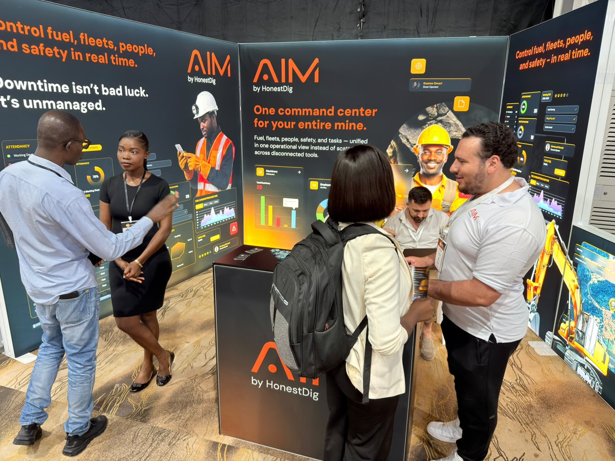 aim_honestdig's tweet photo. Strong momentum at #WAMPEX2026 Ghana.

HonestDig is helping mining leaders uncover hidden inefficiencies across fuel, fleet, maintenance, downtime, and production.

#Mining #MiningAI #HonestDig https://t.co/w9WaAPILp6