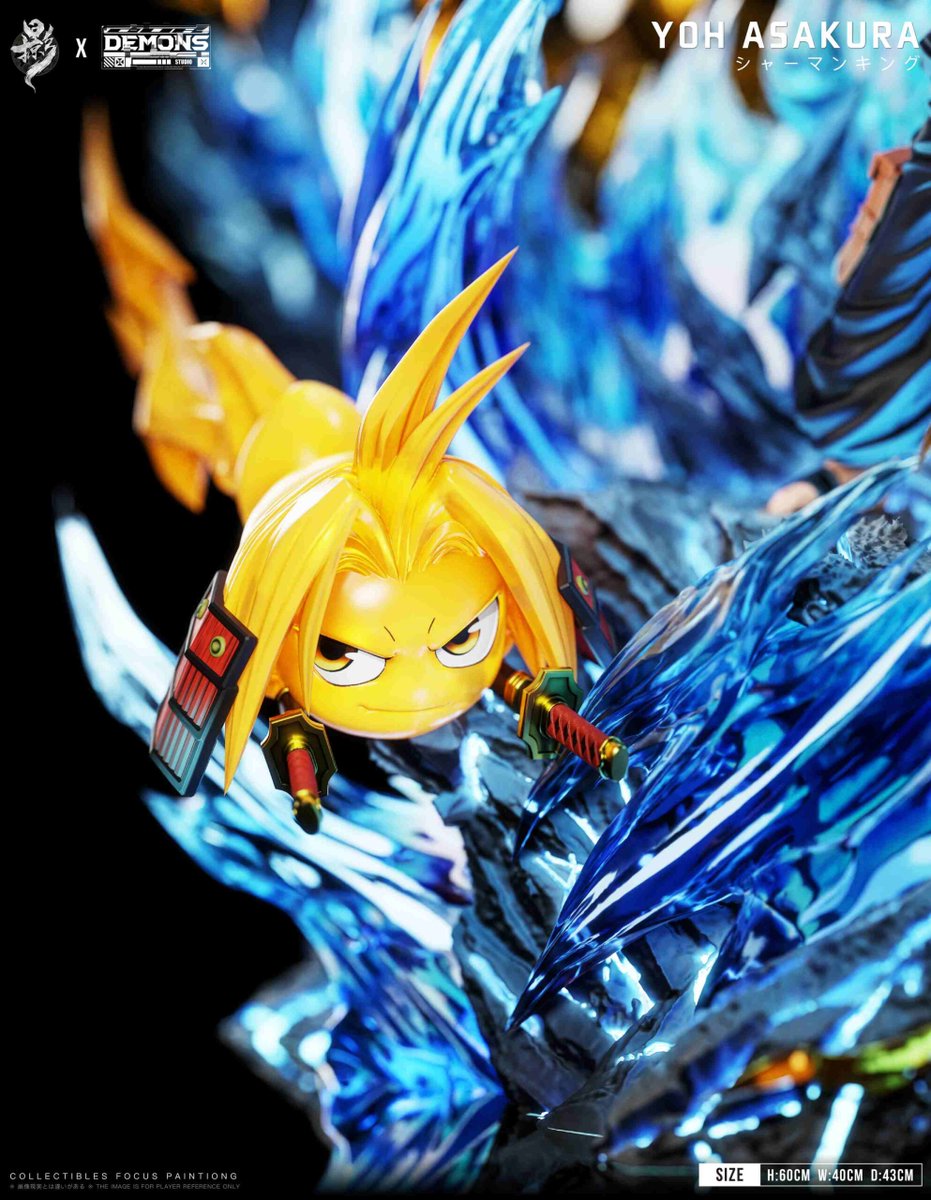 MankinSpain's tweet photo. Lue Ying Studio x Demons Studio anuncian estatua de Yoh Asakura Amidamaru de Shaman King.  

·Medidas: 60cm (Alto) x 40cm (Ancho) x 43cm (Fondo)
·Material: Resina importada y PU (efecto translúcido)
·Lanzamiento: Finales de 2026  

#ShamanKing #YohAsakura #Statue #AnimeFigures https://t.co/evOna7dlfZ