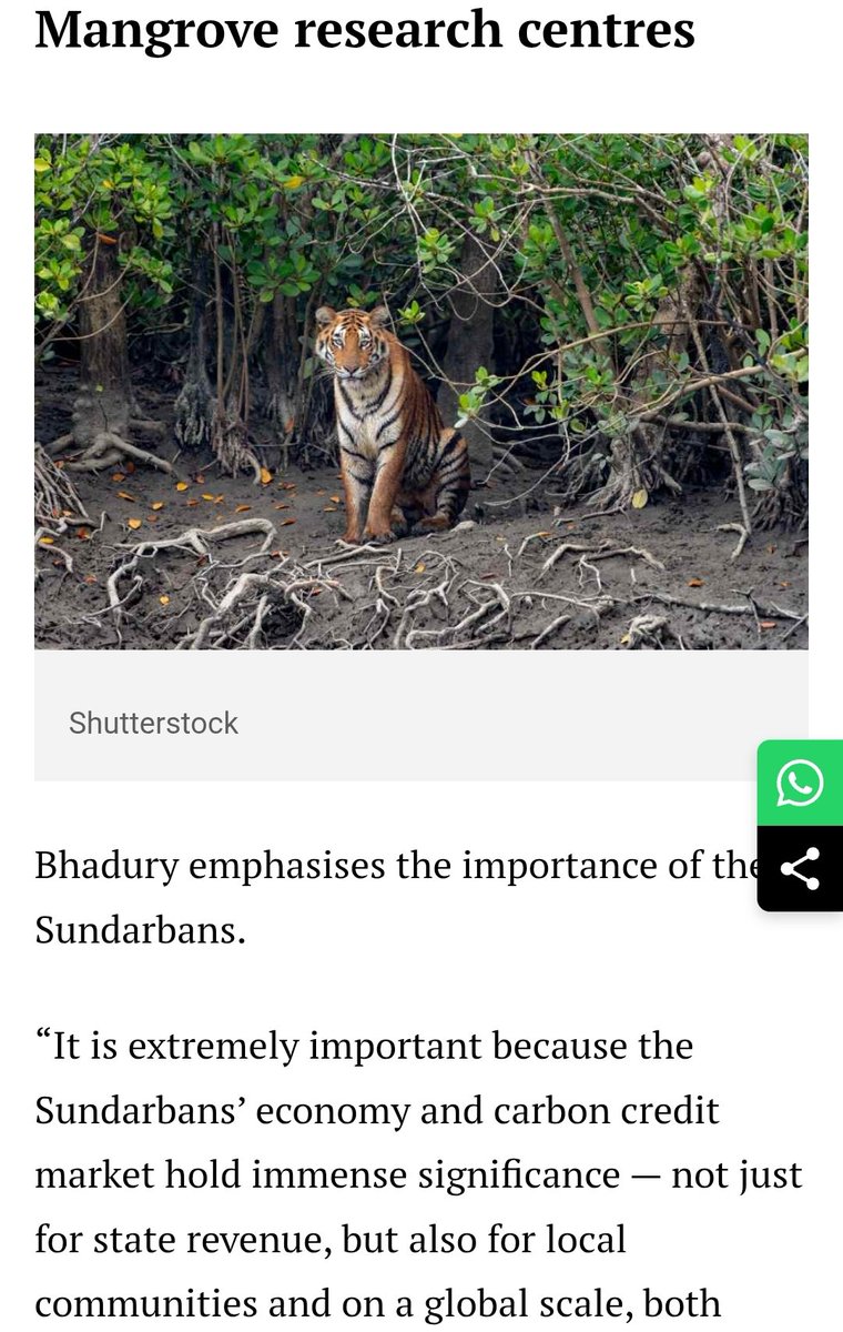 BhadPunyasloke's tweet photo. Our wishlist for Honourable CM of West Bengal Government @SuvenduWB @cmowb2026 to conserve majestic ecosystems of West Bengal including exploring  establishment of a dedicated mangrove research centre on Sundarbans covered in detail by @Telegraph 

https://t.co/rJj6NqGtPh https://t.co/8Xo9cx1ICd