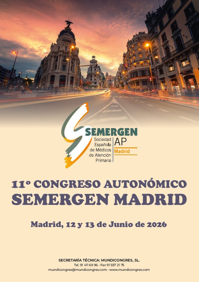 SEMERGENap's tweet photo. #SEMERGENMadrid26 🏥🤝11º Congreso Autonómico @SEMERGENMADRID en 📍 Madrid
 📅 12 y 13 de junio de 2026 🩺Formación y encuentro para profesionales de AP
Consulta normativa envío comunicaciones (hasta  24 de Mayo):
https://t.co/NVtMm2sezl

#AtenciónPrimaria https://t.co/vSdNbhT6VQ