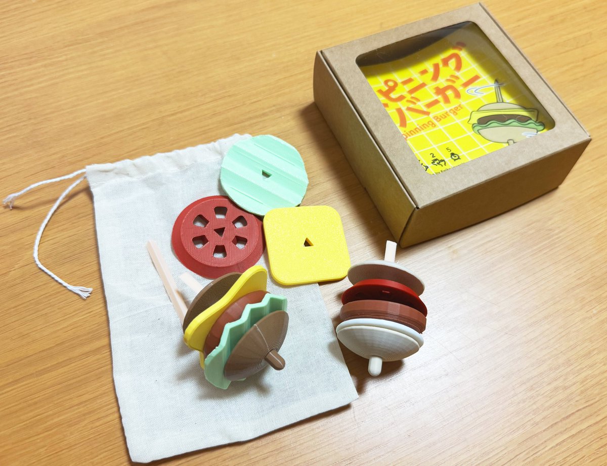 HAHA_spiel's tweet photo. 【6/7 18:00-通販】
#ゲームマーケット2026春 で発表した、コマ作りゲーム「スピニングバーガー」の通販を、明日18:00から開始します🍔
あんしんBOOTHパック宅急便コンパクト(440円)での発送となります。
注意事項をお読みの上、ご興味があればぜひ…🙌
https://t.co/yWRYpaD4wG https://t.co/K7tyB4ApFO