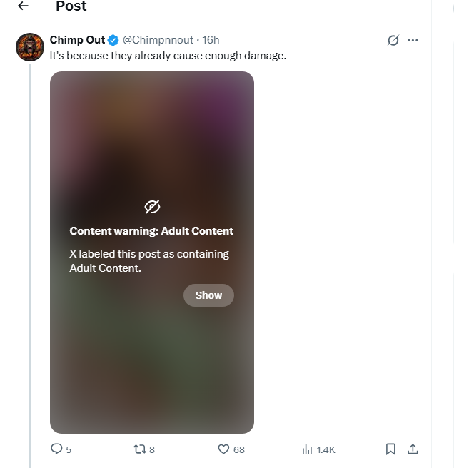 Chimp Out tweet media