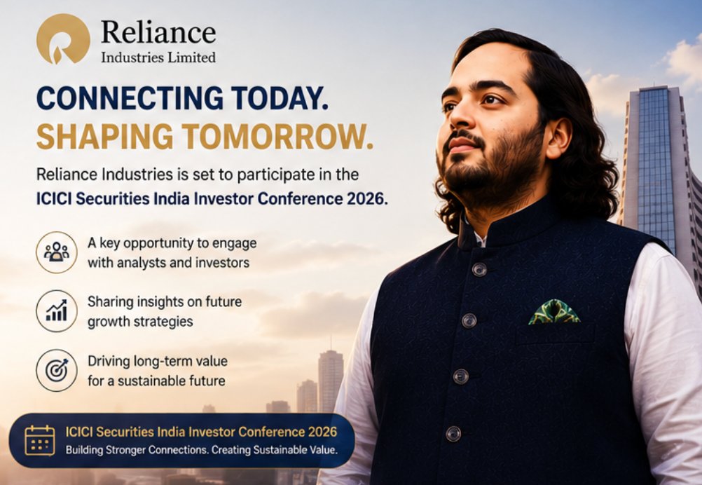 AtikWrbu57761's tweet photo. #Anant500MFuture Anant Ambani shares Reliance Industries' visionary roadmap at the 2026 ICICI Securities India Investor Conference, emphasizing strategic innovation and bolstering investor confidence in harnessing future growth and market opportunities. https://t.co/x8AKoBz0I0