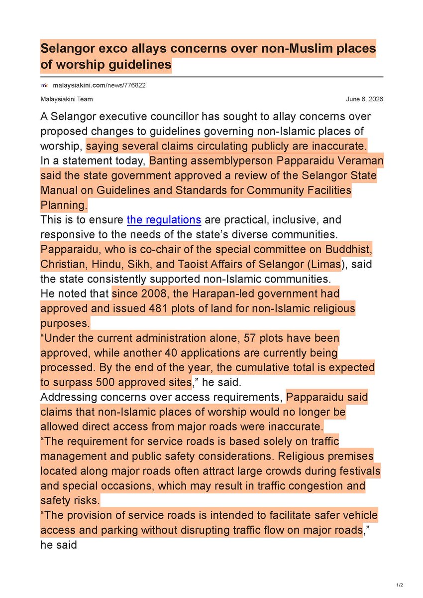 jameschin110's tweet photo. ⁉️⁉️Selangor Govt reply! Do you believe him or do you trust the critics? As I said previously, credit must be given to YB Lee for raising this issue in public. 
I wonder if the Selangor Govt would have ordered a review if there was no public backlash. After all, it has been passed in Exco last year. All this talk that it has "not been implemented" is nonsense given that it was approved by EXCO! In other words, no public reaction means it will be implemented!! 
🤔🤔Since all the non-Islamic religions are opposed to the rules, will the Selangor Govt listen and trash the regulations? You said you will listen to the feedback. I think the feedback is very clear- trash the regulations. Next time consult first before you draft new rules and regulations. 
Am I right? 🤬🤬😡
#Selangor #Temple #Church #Minority