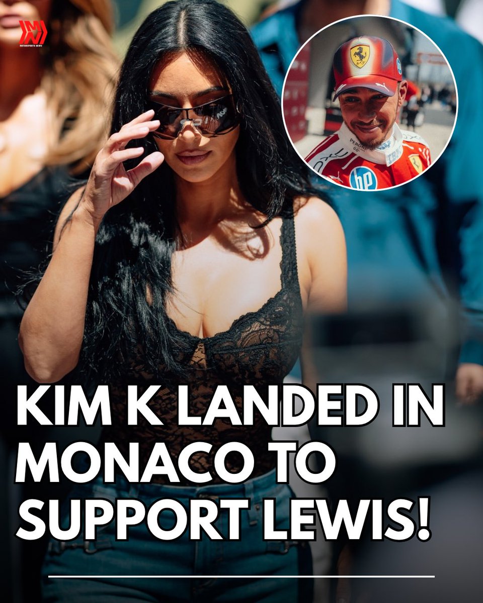 MotorsportsNew's tweet photo. 🚨 Kim K. arrives to Monaco! 👀
Kim Kardashian just arrived to the Monaco Grand Prix to support Lewis Hamilton &amp; Ferrari! #F1 #F12026 #MonacoGP #KimKardashian #News #CelebNews https://t.co/HVohXW4q55