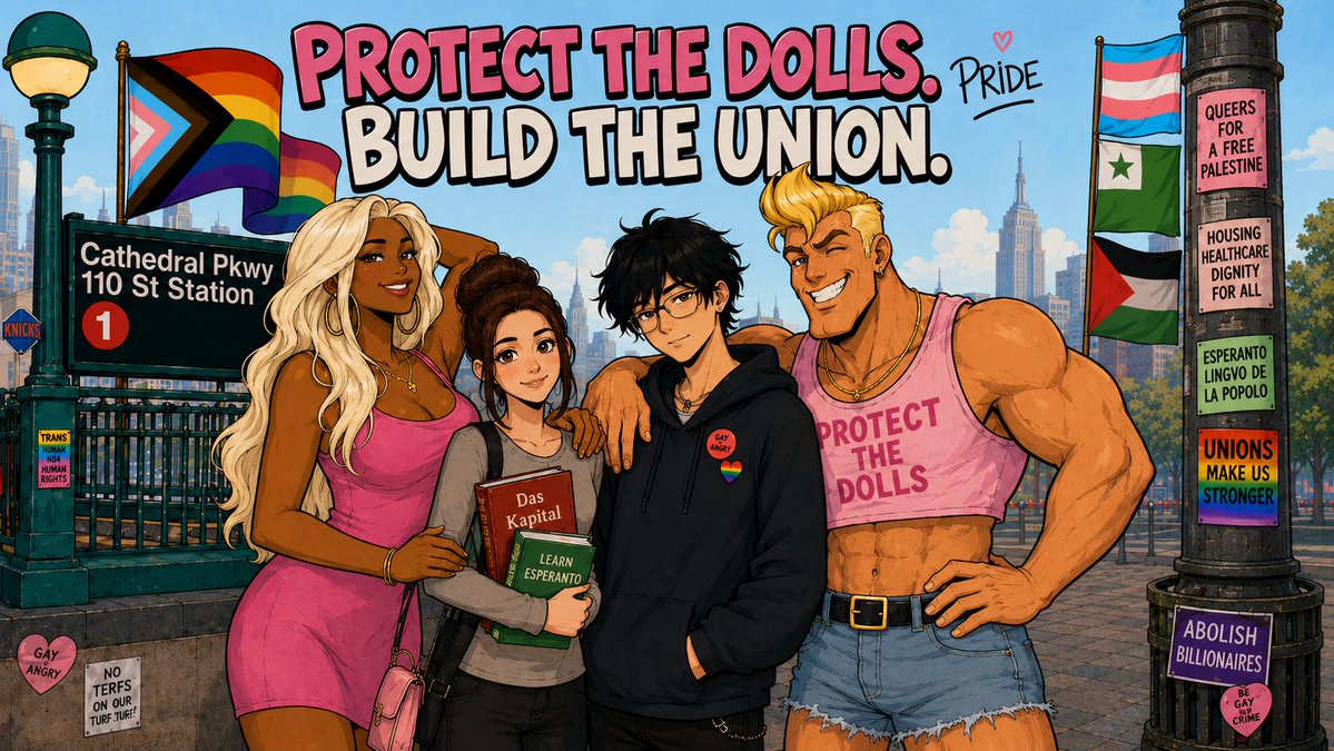 Parolanto's tweet photo. Protect the dolls. Build the union. 🏳️‍⚧️🏳️‍🌈✊
Happy Pride! https://t.co/UEKLUGekrU