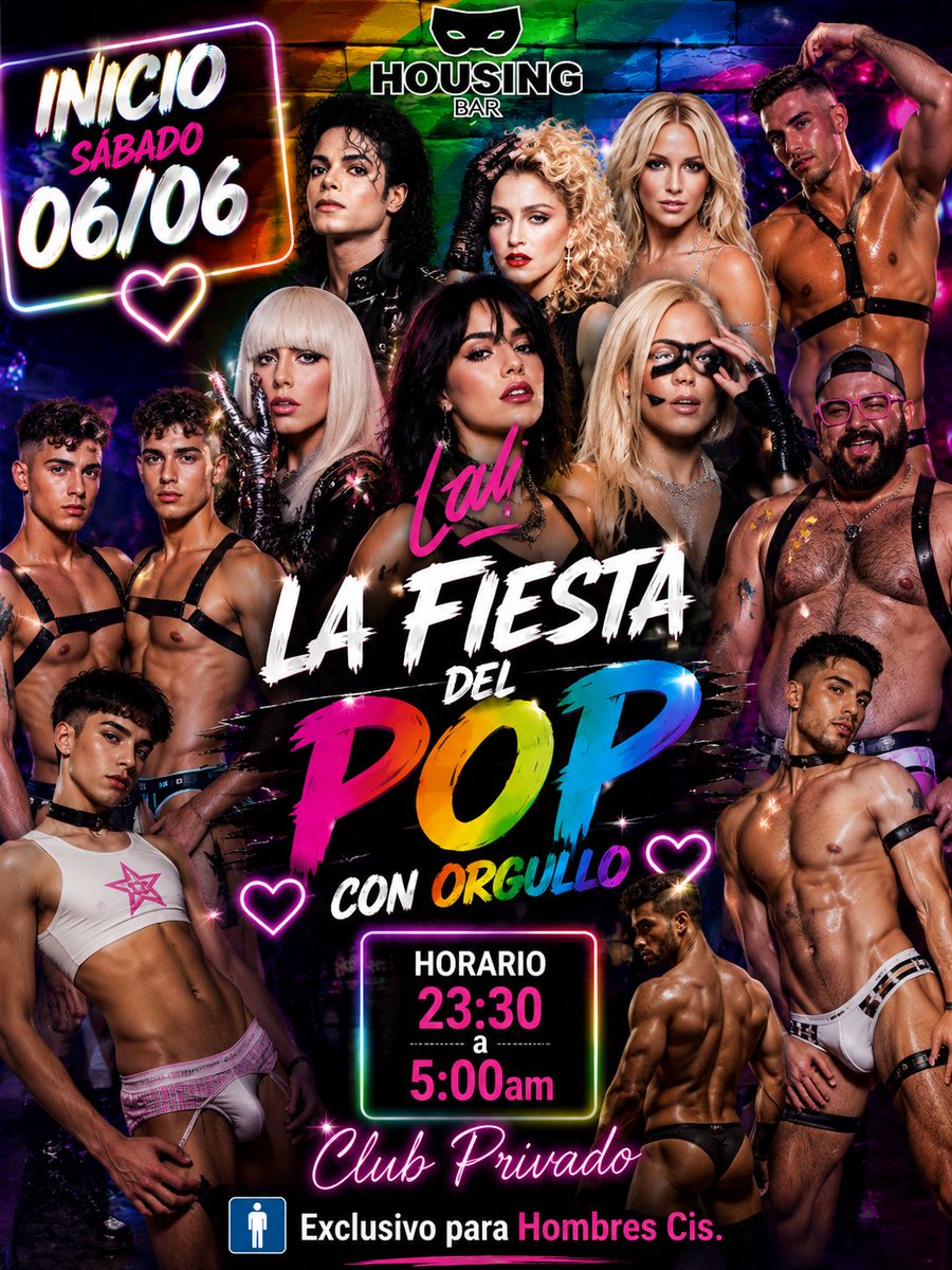 HousingBar's tweet photo. Hoy fiesta del pop 
Club Privado 
🚹 Exclusivo para Hombres Cis.
Housing Bar/ Cordoba. Cap.
Más info al privado. https://t.co/aadDkAMrto
