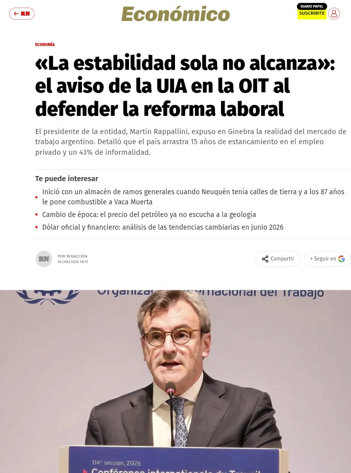 MRappallini's tweet photo. La UIA participó de la 114ª Conferencia Internacional del Trabajo de la OIT en Ginebra, un encuentro clave donde se analizaron el impacto de la innovación tecnológica sobre el mercado laboral.

🔗LINK: https://t.co/DXqvGJyHYk https://t.co/HdJUtBWYRq