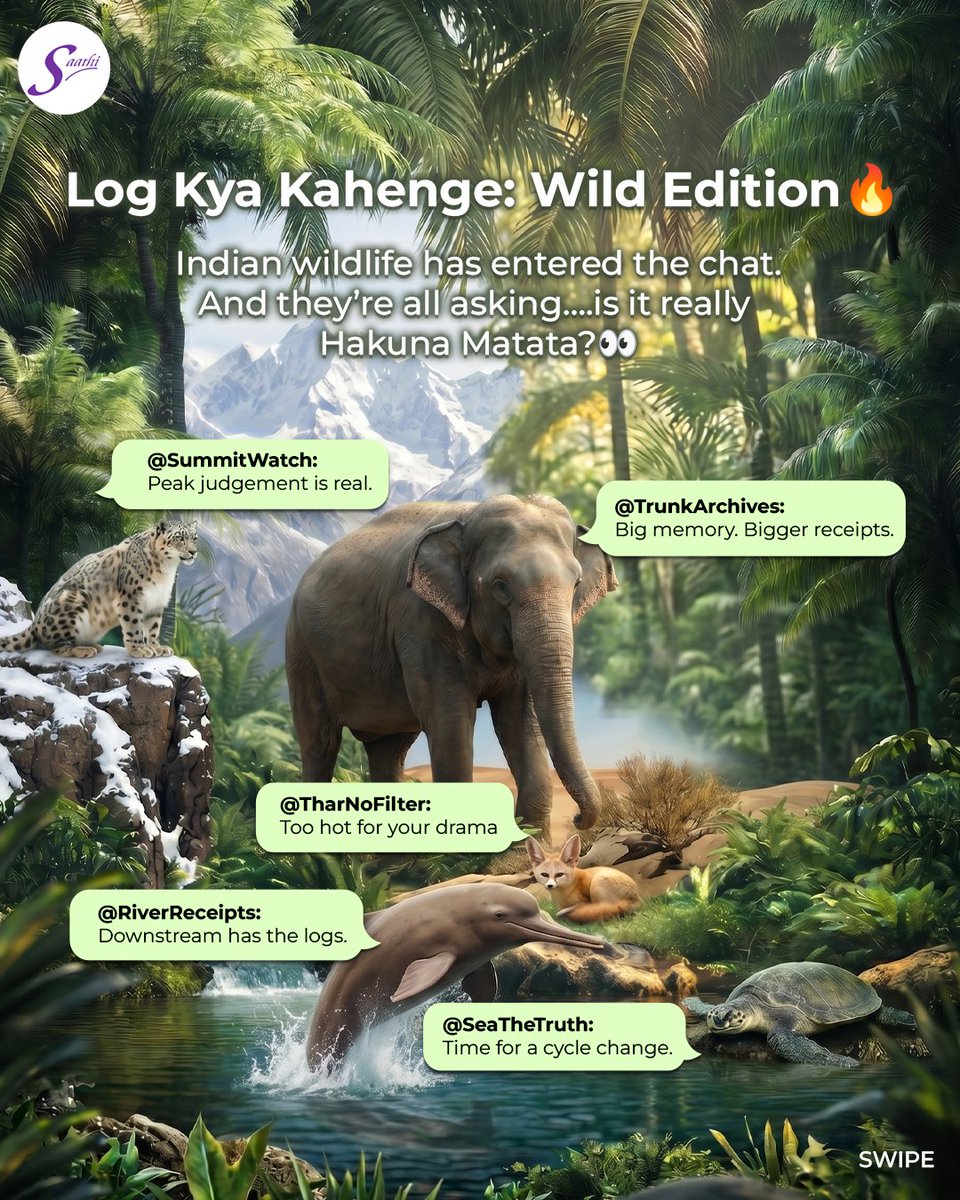 SaathiPads's tweet photo. Log kya kahenge? Apparently, the wildlife. 👀🔥

#SaathiPads #IndianWildlife #SustainableLiving #ClimateAction https://t.co/Qw7RrCZ9QW
