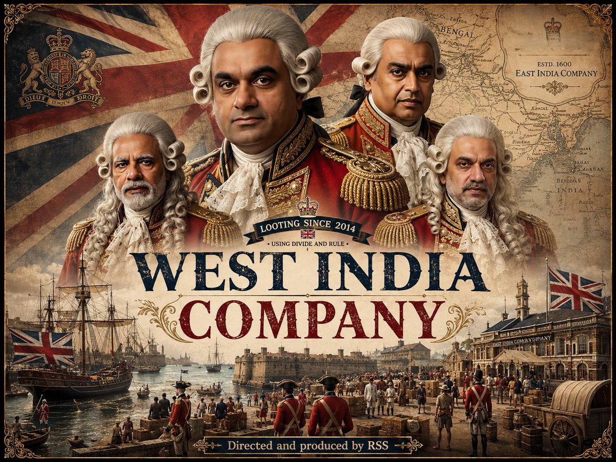 INCKerala's tweet photo. The West India Company, looting India left right centre with their henchmen. https://t.co/nc2xQFCFvw