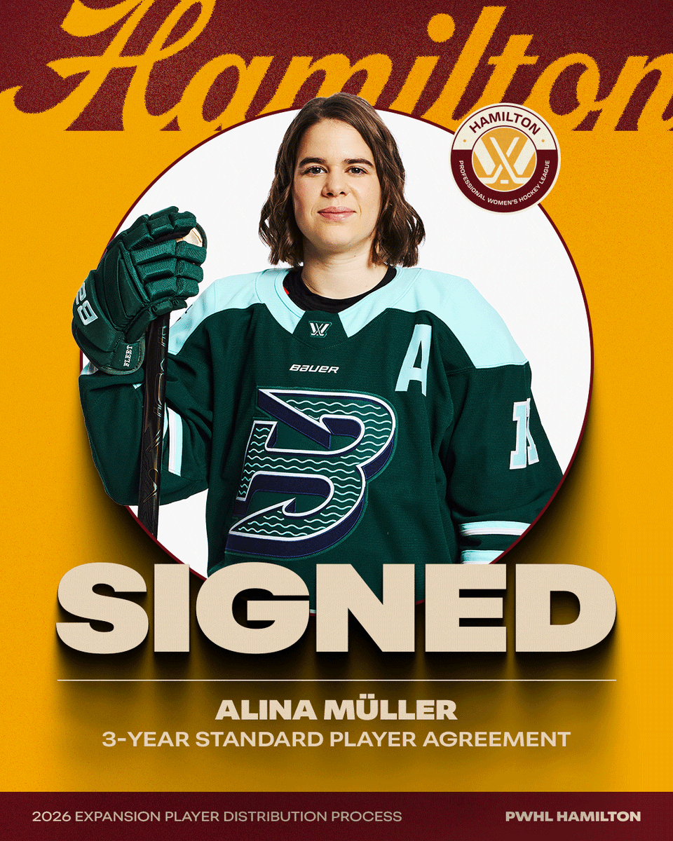 PWHL_Hamilton's tweet photo. READY FOR MONEY MÜLLER MAGIC 💸

Alina Müller, Switzerland’s all-time leading goal scorer at the Winter Olympics and bronze medalist overtime hero, has signed a three-year Standard Player Agreement.

📰 https://t.co/1SOJOwVRyu https://t.co/7AS9oG3gvQ
