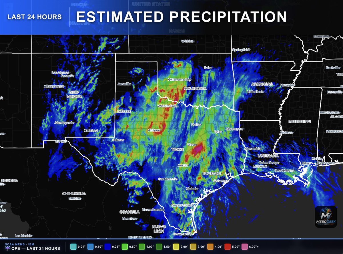 trevorleeper's tweet photo. Over half of #Texas has seen precipitation in the last 24 hours. 8%-12% has seen more than 1” of precipitation! #txwx #flood #endthedrought https://t.co/fIHL6iMxPD