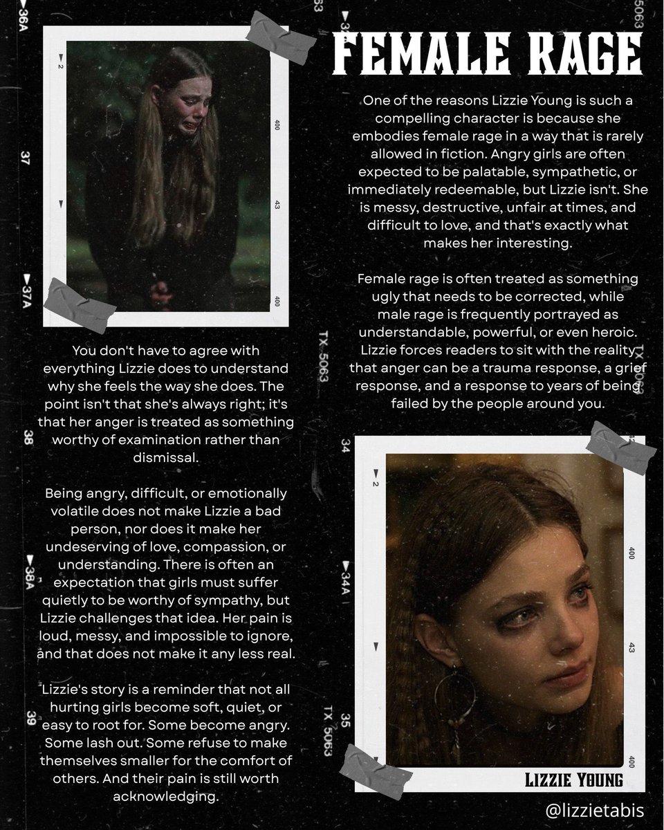 lizzietabis's tweet photo. Day 04: Female Rage - Analysis 🗯️#LizzieWeek2026 https://t.co/rSEmlPmLOP