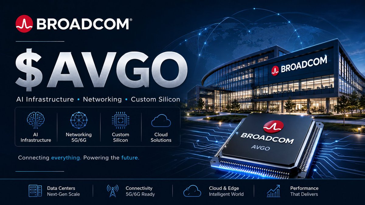 DavidKWilliams's tweet photo. 🚨 $AVGO  is getting sold off, but the AI infrastructure story is not broken.

Current price: $385.75
Today: -7.92%
The market is reacting to expectations.

But the real business logic is still clear:

AI data centers don’t only need $NVDA GPUs.

They also need custom chips, networking, switches, optical connectivity, and infrastructure software.

That is exactly where Broadcom sits.

$NVDA builds the AI engine.
 $AVGO helps connect and scale the entire AI factory.

So I’m not treating this as a broken company.
I’m treating it as a stock that needs a better entry.

My focus now:

$AVGO / $NVDA / $TSM / $ASML / $MU

Don’t chase.
Wait for support.
Let fear create the opportunity. 🚀

Not financial advice.