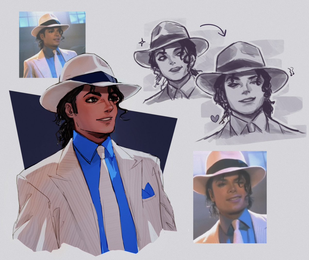 _midnightblurrs's tweet photo. I think about that wink a lot 
#mjart #MichaelJackson https://t.co/h6CUZRDhsa