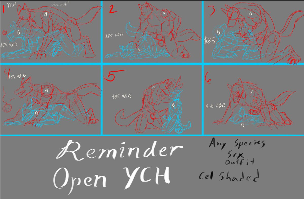 howlfeiwolf's tweet photo. YCH reminder, find the others on my profile. comment or DM if you would like to get one. multiple slots open per piece.
Like, share and follow
Get your furry werewolf summer time breeding season on this pride month Xp https://t.co/6S5NMlQVnQ