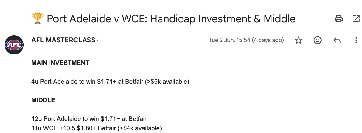 AFL_Masterclass's tweet photo. Another AFL Masterclass Handicap Middle 💰💰💰💰💰💰💰💰💰💰💰💰💰💰💰💰💰💰

Get signed up👇

https://t.co/43cKSWZdn7 https://t.co/z8w95KCX1T